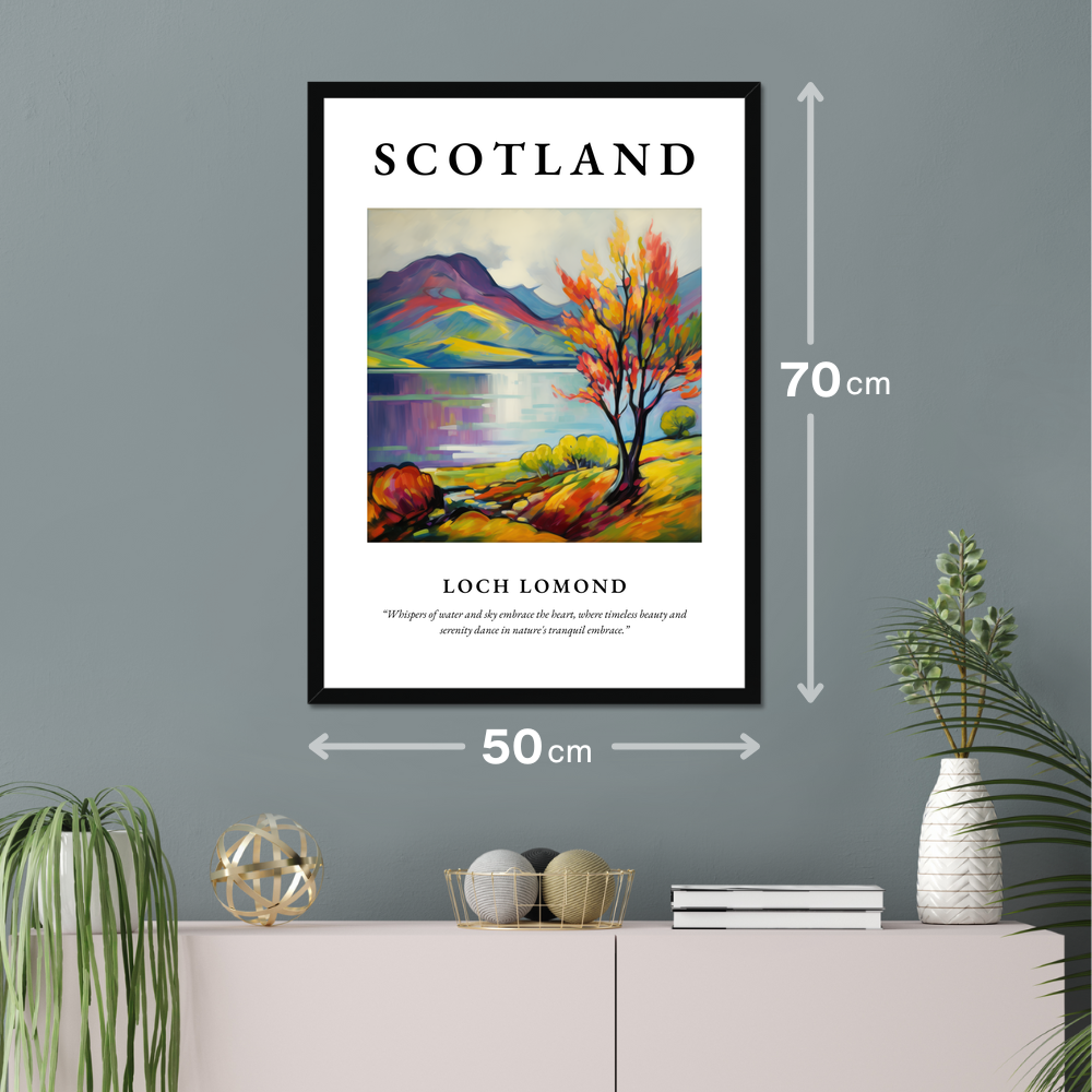 Poster of Loch Lomond hanging on a wall