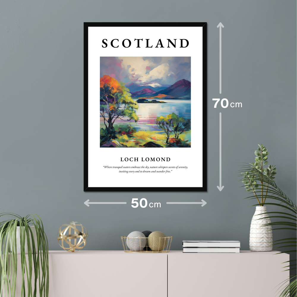 Poster of Loch Lomond hanging on a wall