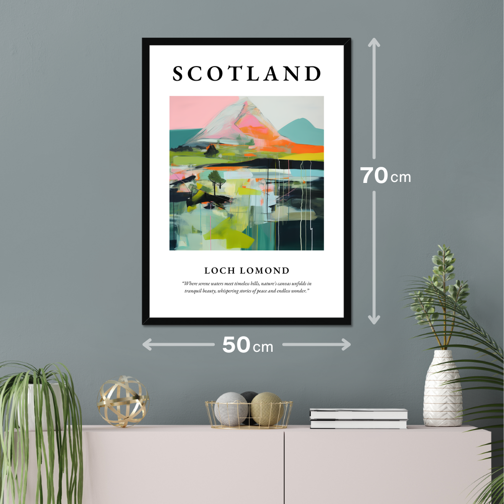 Poster of Loch Lomond hanging on a wall