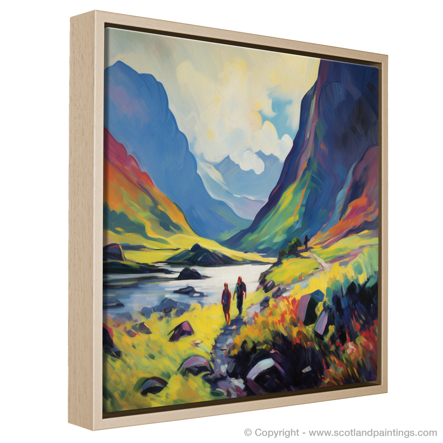 Hikers in Glencoe: A Fauvist Ode to Scotland's Wild Majesty