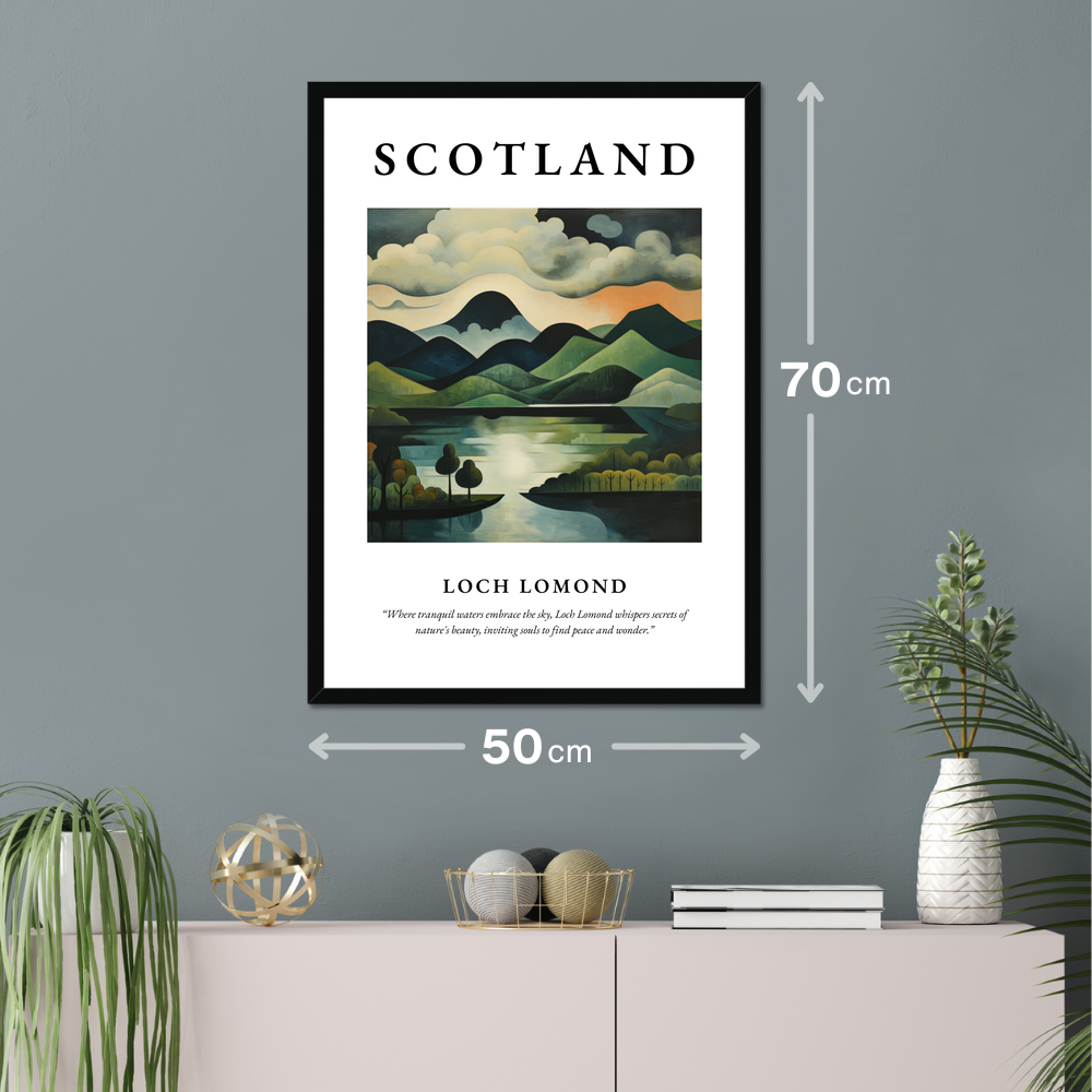 Poster of Loch Lomond hanging on a wall