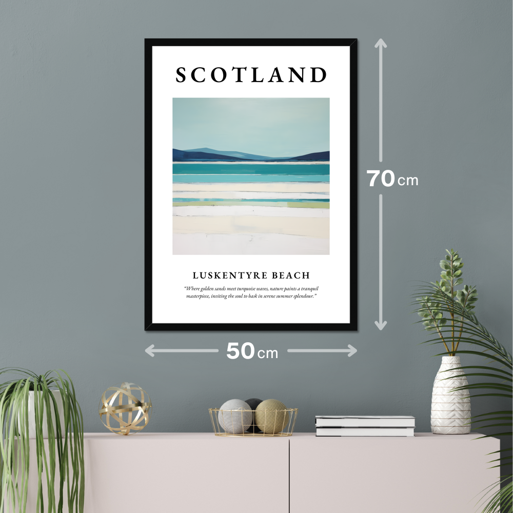 Poster of Luskentyre Beach hanging on a wall