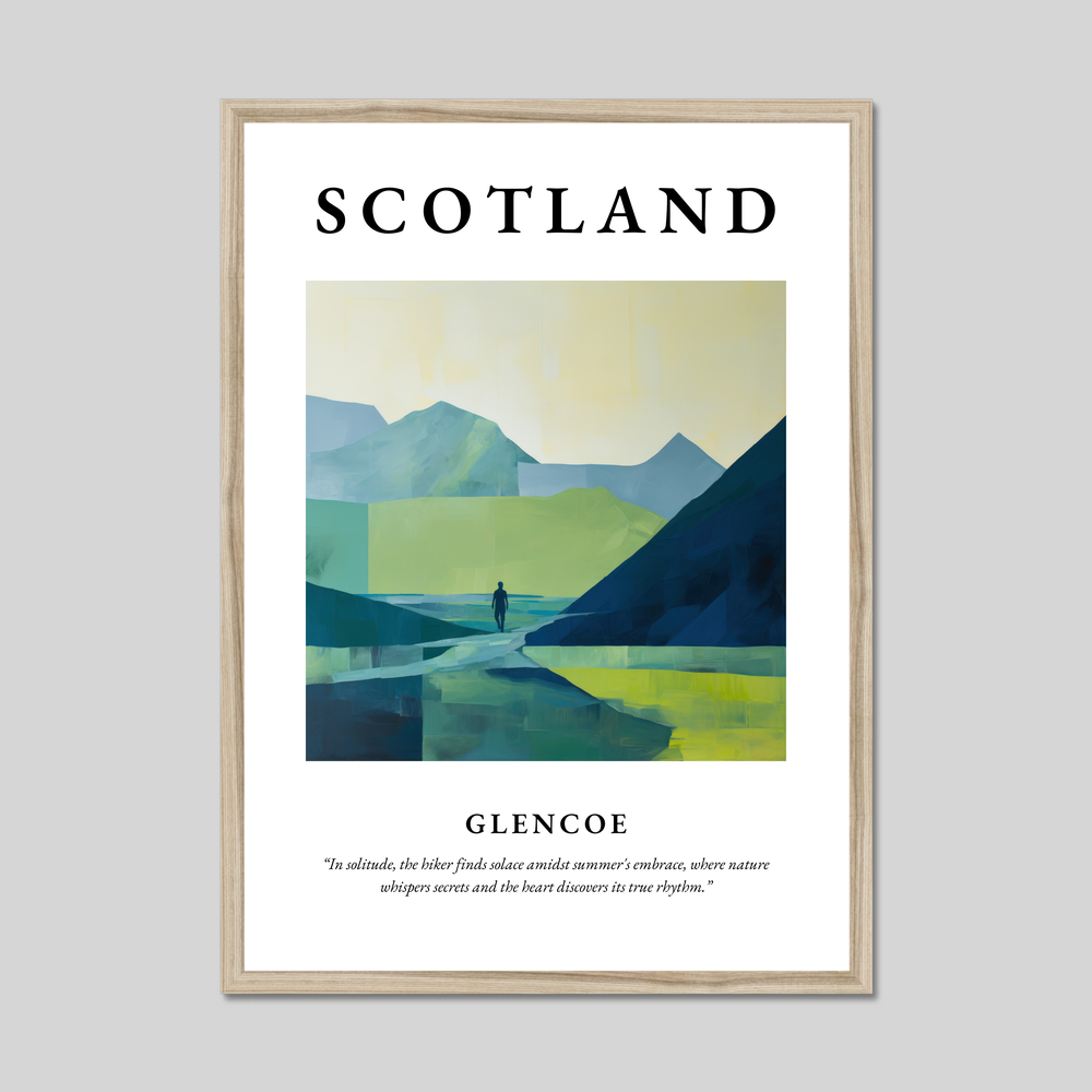 Poster in a natural frame with the word Scotland