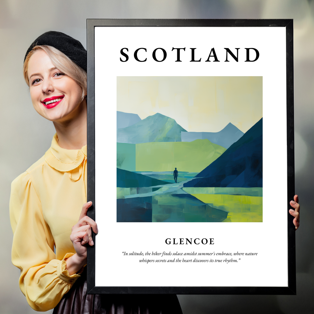 Person holding a poster of Glencoe