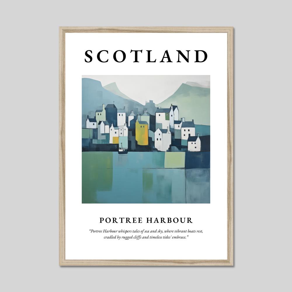 Poster in a natural frame with the word Scotland