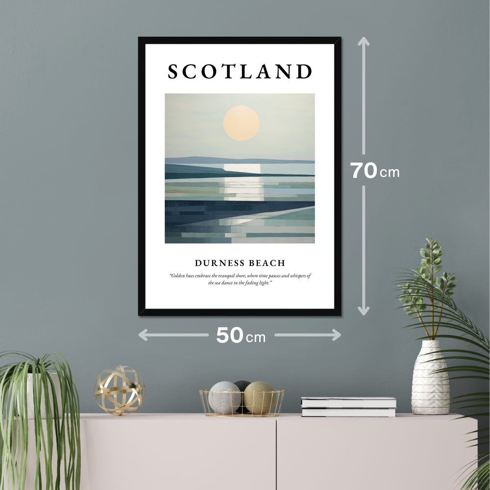 Poster of Durness Beach hanging on a wall