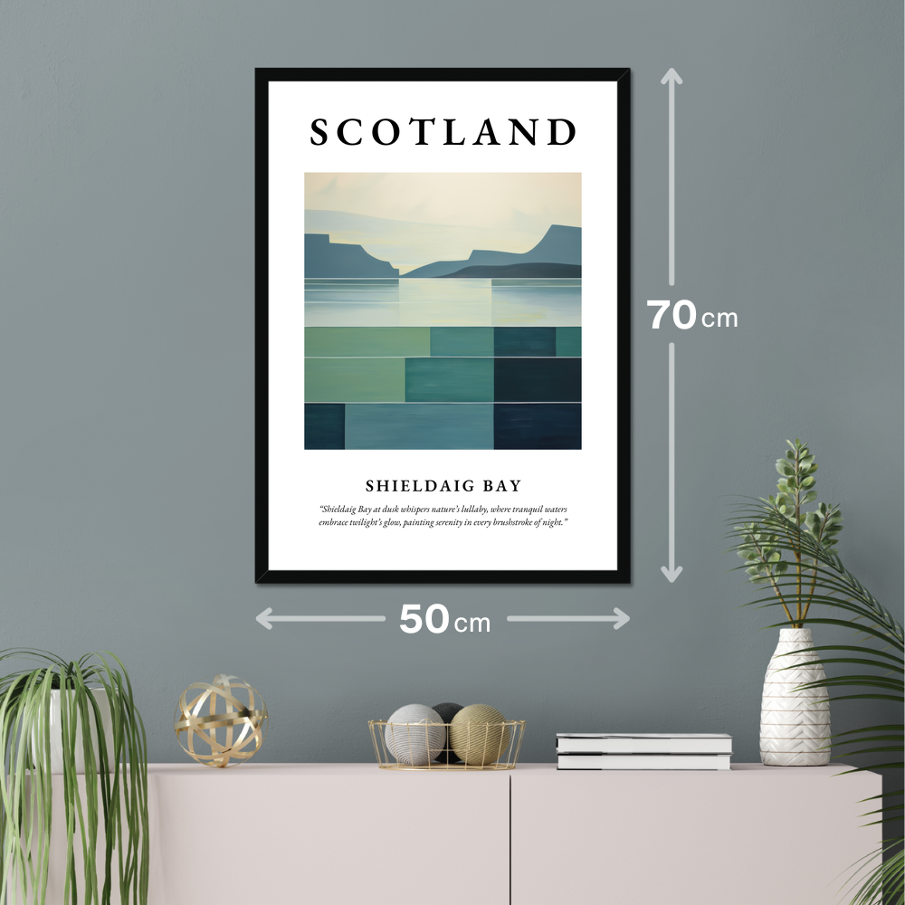 Poster of Shieldaig Bay hanging on a wall