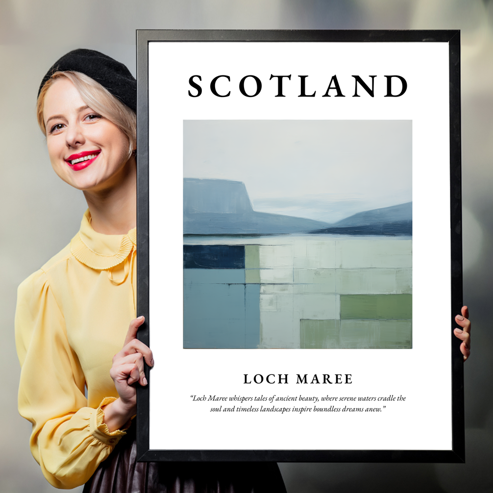 Person holding a poster of Loch Maree