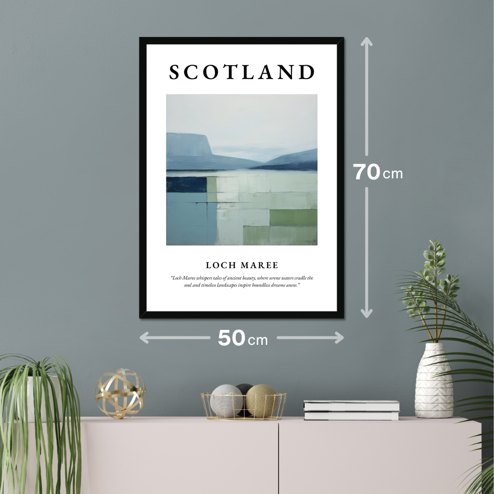 Poster of Loch Maree hanging on a wall