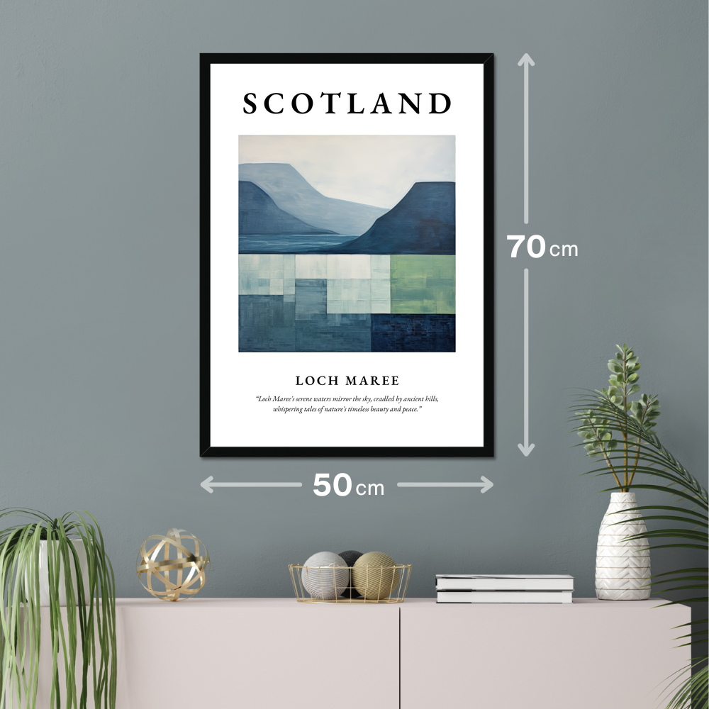 Poster of Loch Maree hanging on a wall