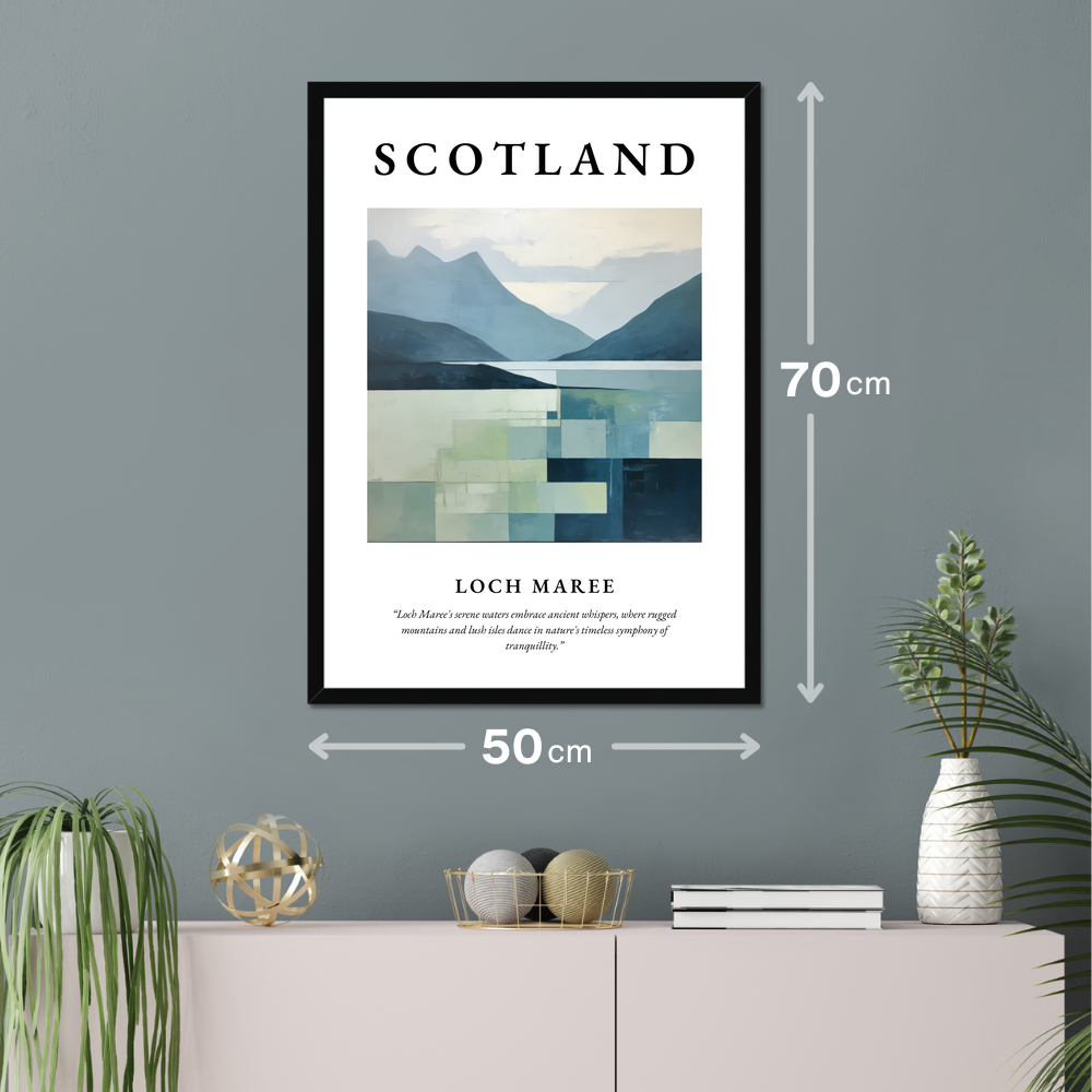 Poster of Loch Maree hanging on a wall