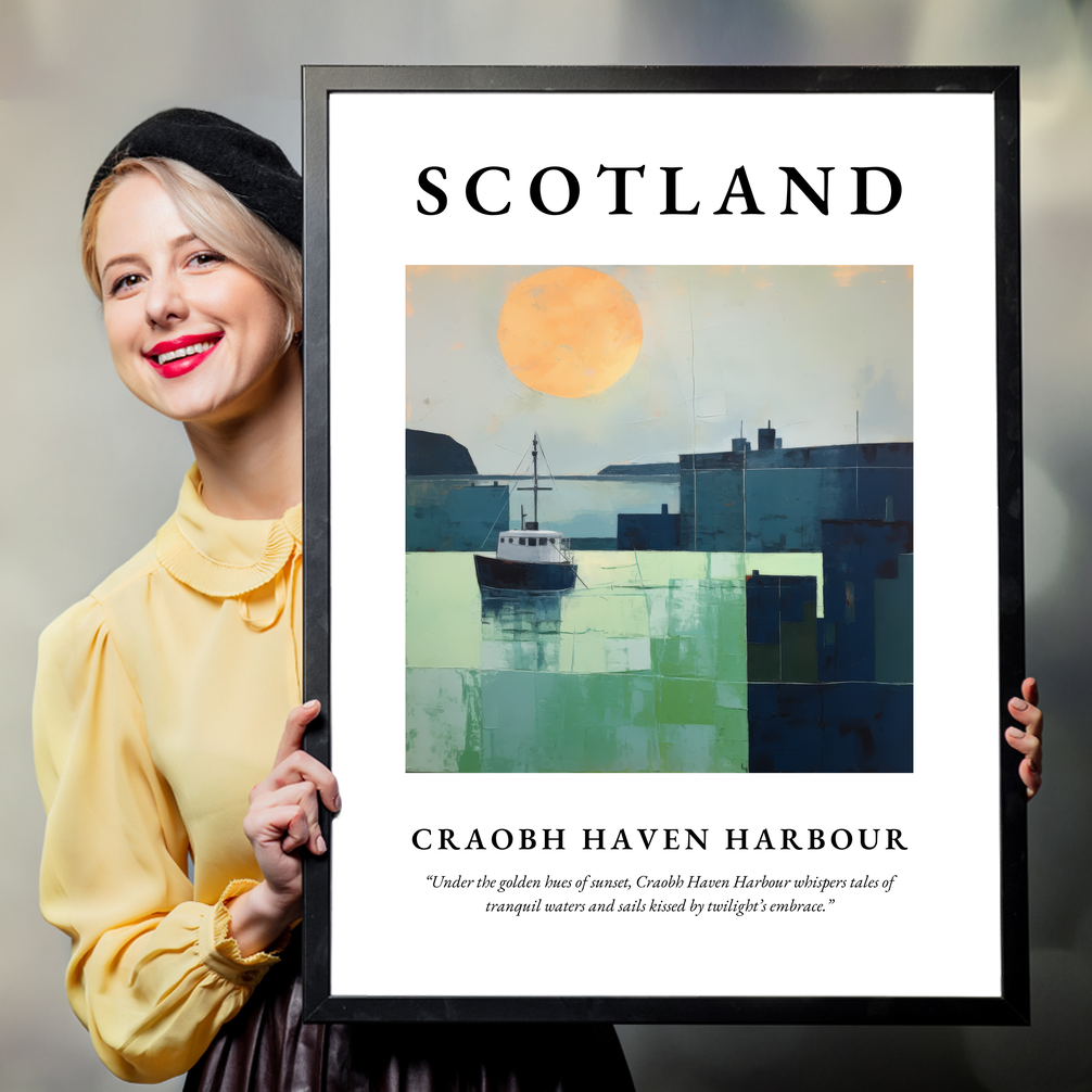 Person holding a poster of Craobh Haven Harbour