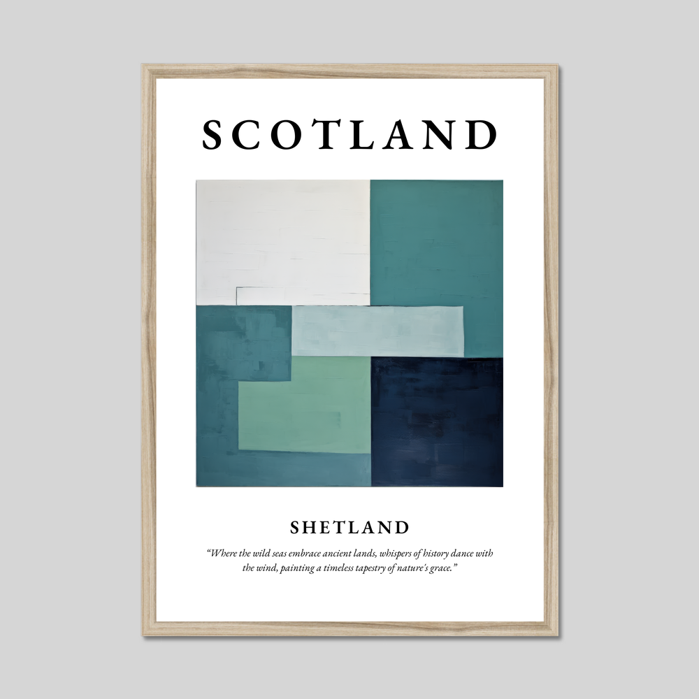 Poster in a natural frame with the word Scotland