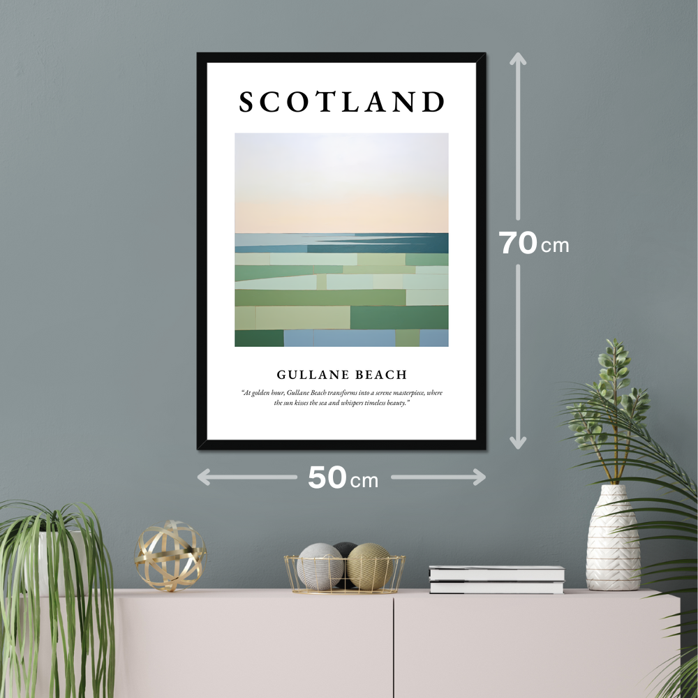 Poster of Gullane Beach hanging on a wall