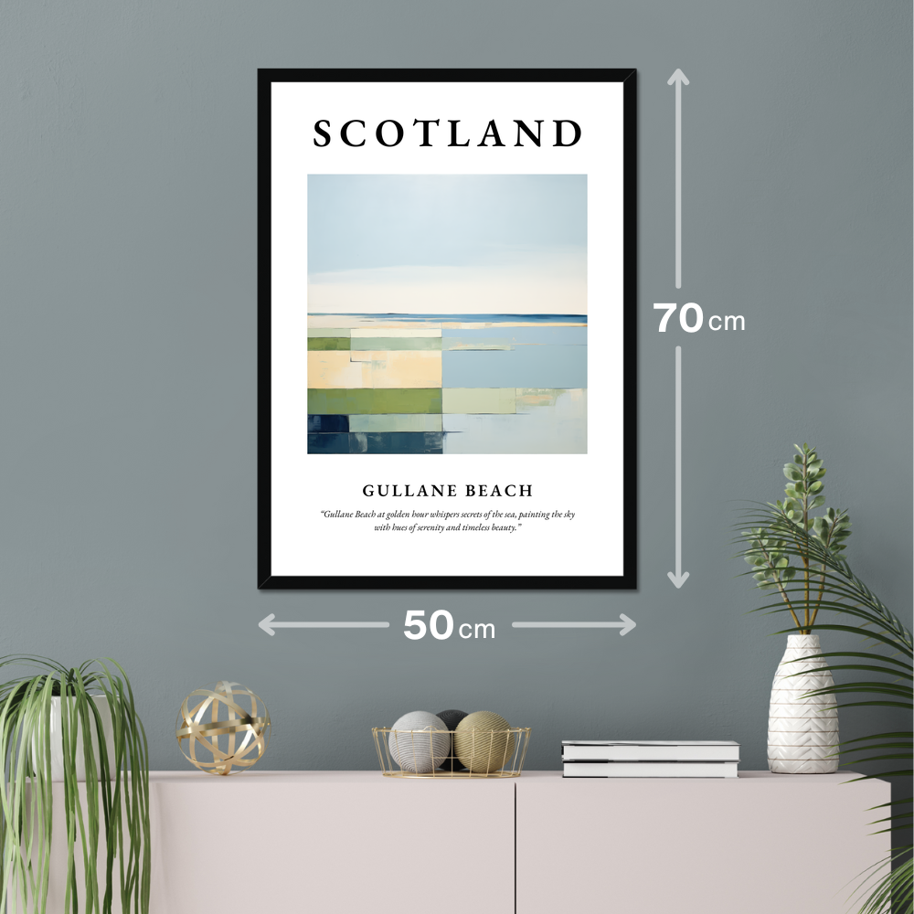 Poster of Gullane Beach hanging on a wall