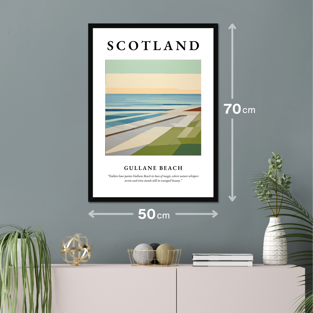 Poster of Gullane Beach hanging on a wall