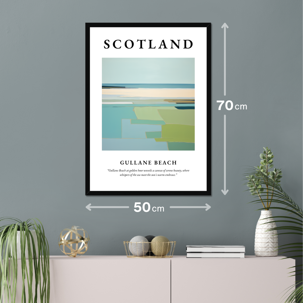 Poster of Gullane Beach hanging on a wall