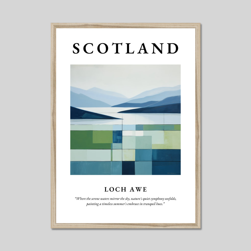 Poster in a natural frame with the word Scotland