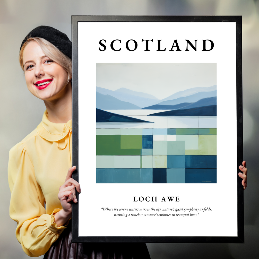 Person holding a poster of Loch Awe