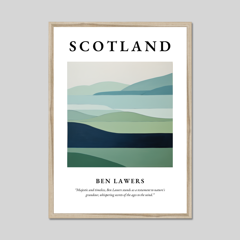 Poster in a natural frame with the word Scotland