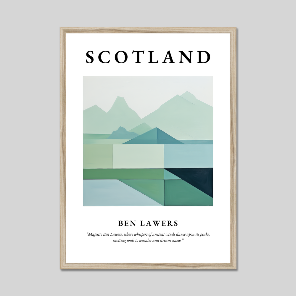 Poster in a natural frame with the word Scotland