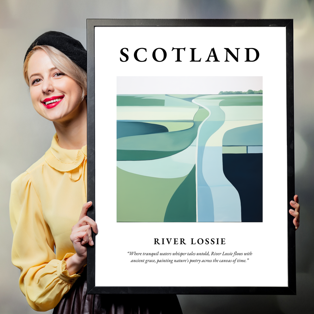 Person holding a poster of River Lossie