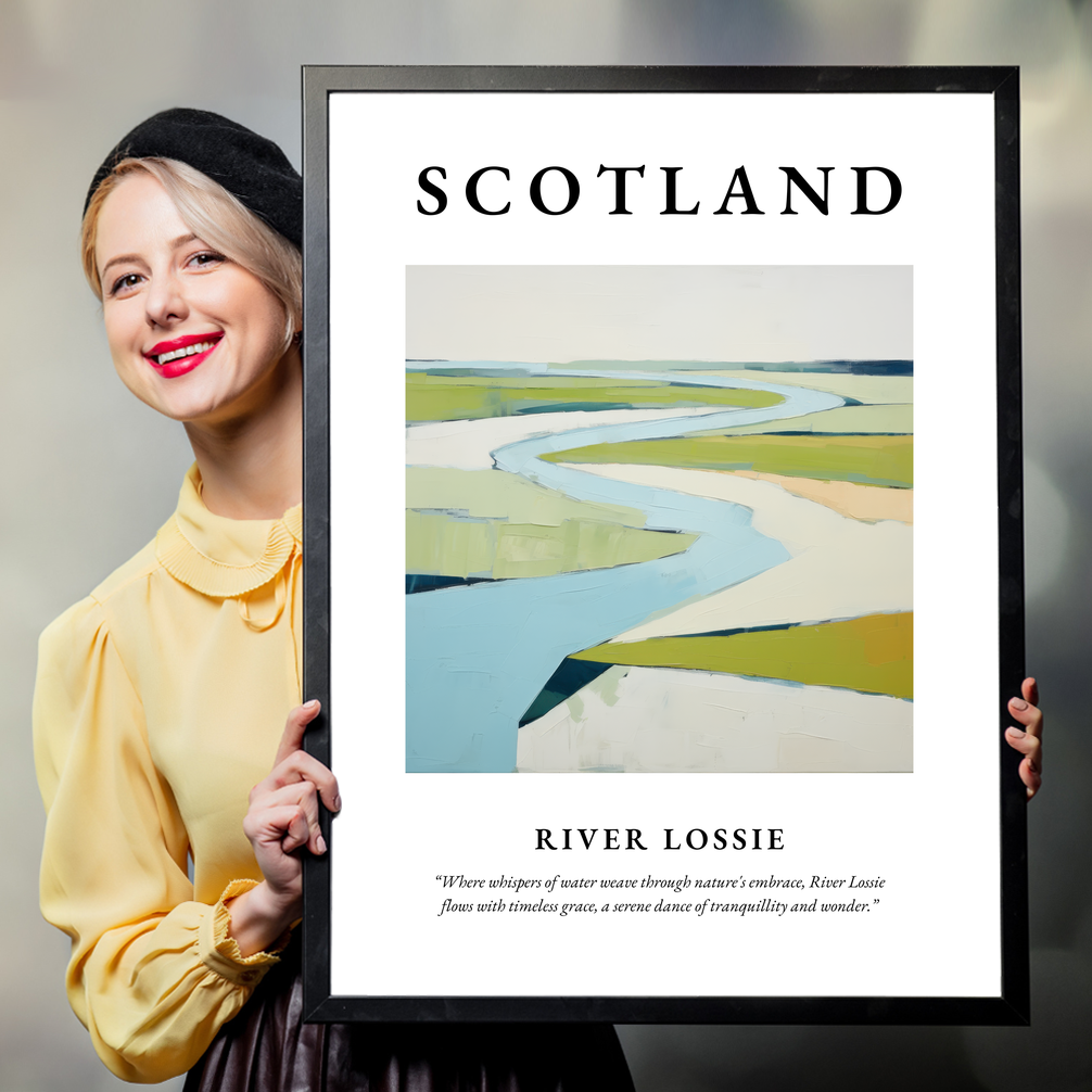 Person holding a poster of River Lossie