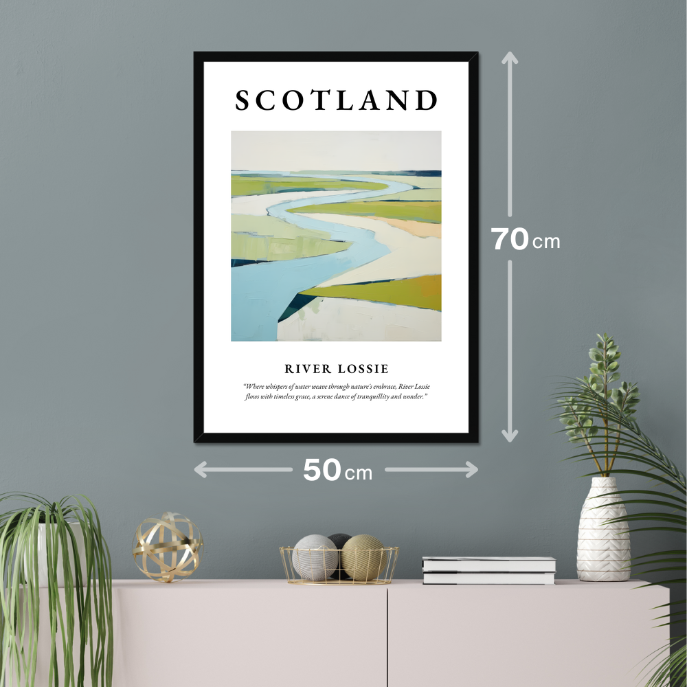 Poster of River Lossie hanging on a wall