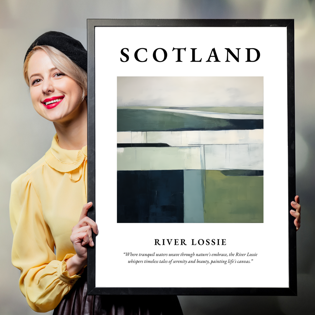 Person holding a poster of River Lossie