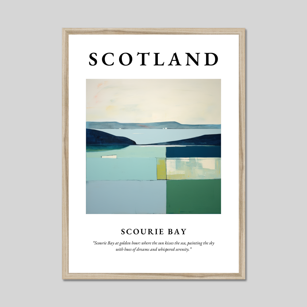 Poster in a natural frame with the word Scotland