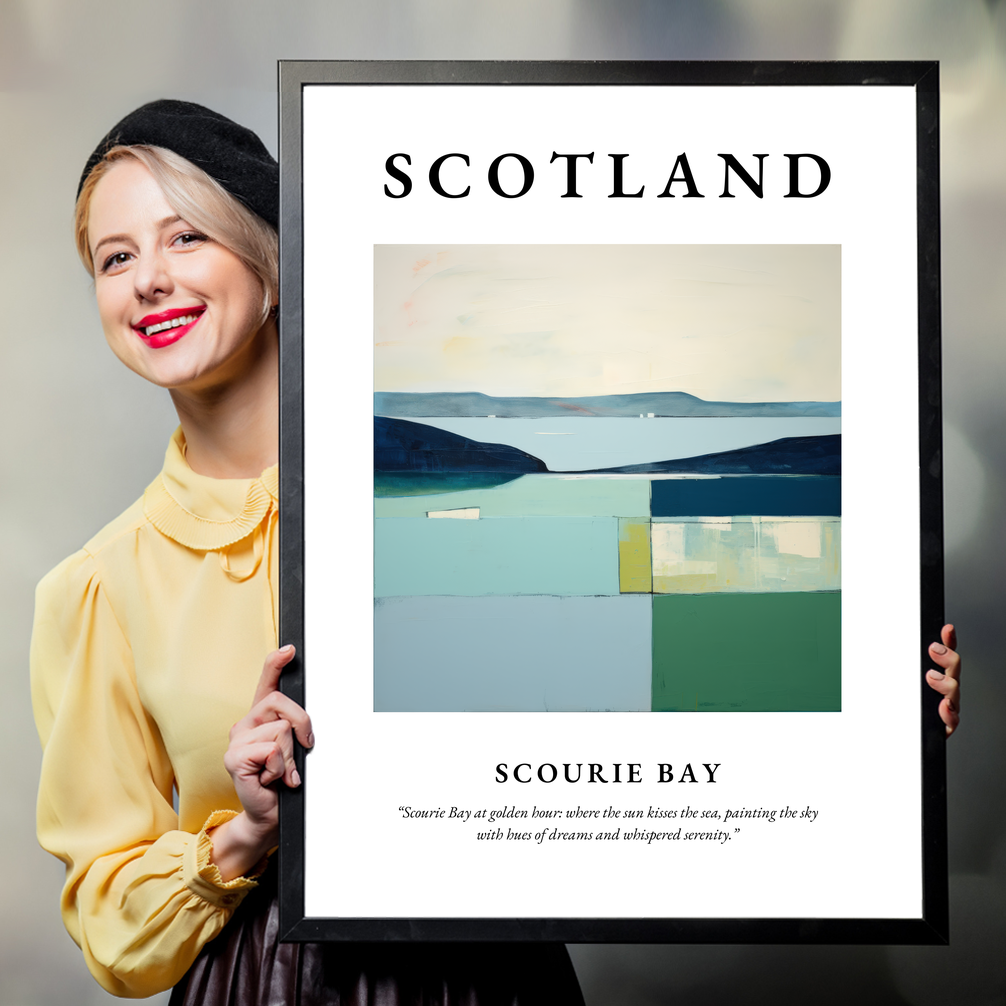 Person holding a poster of Scourie Bay