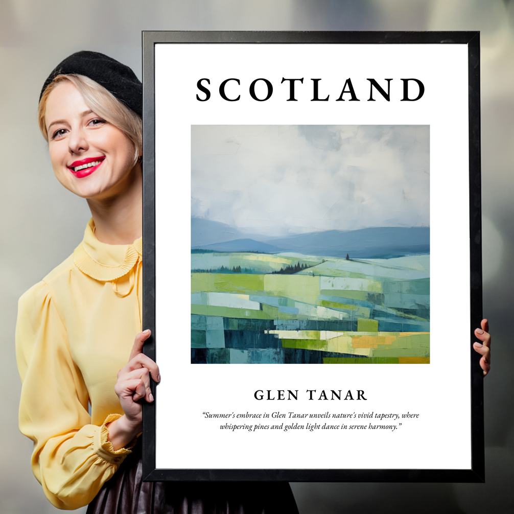 Person holding a poster of Glen Tanar