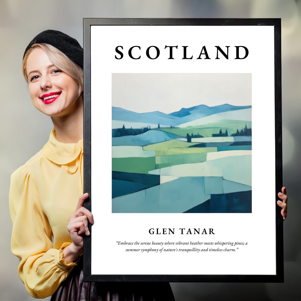 Person holding a poster of Glen Tanar