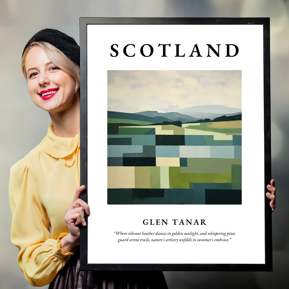 Person holding a poster of Glen Tanar