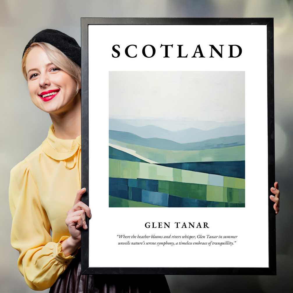 Person holding a poster of Glen Tanar