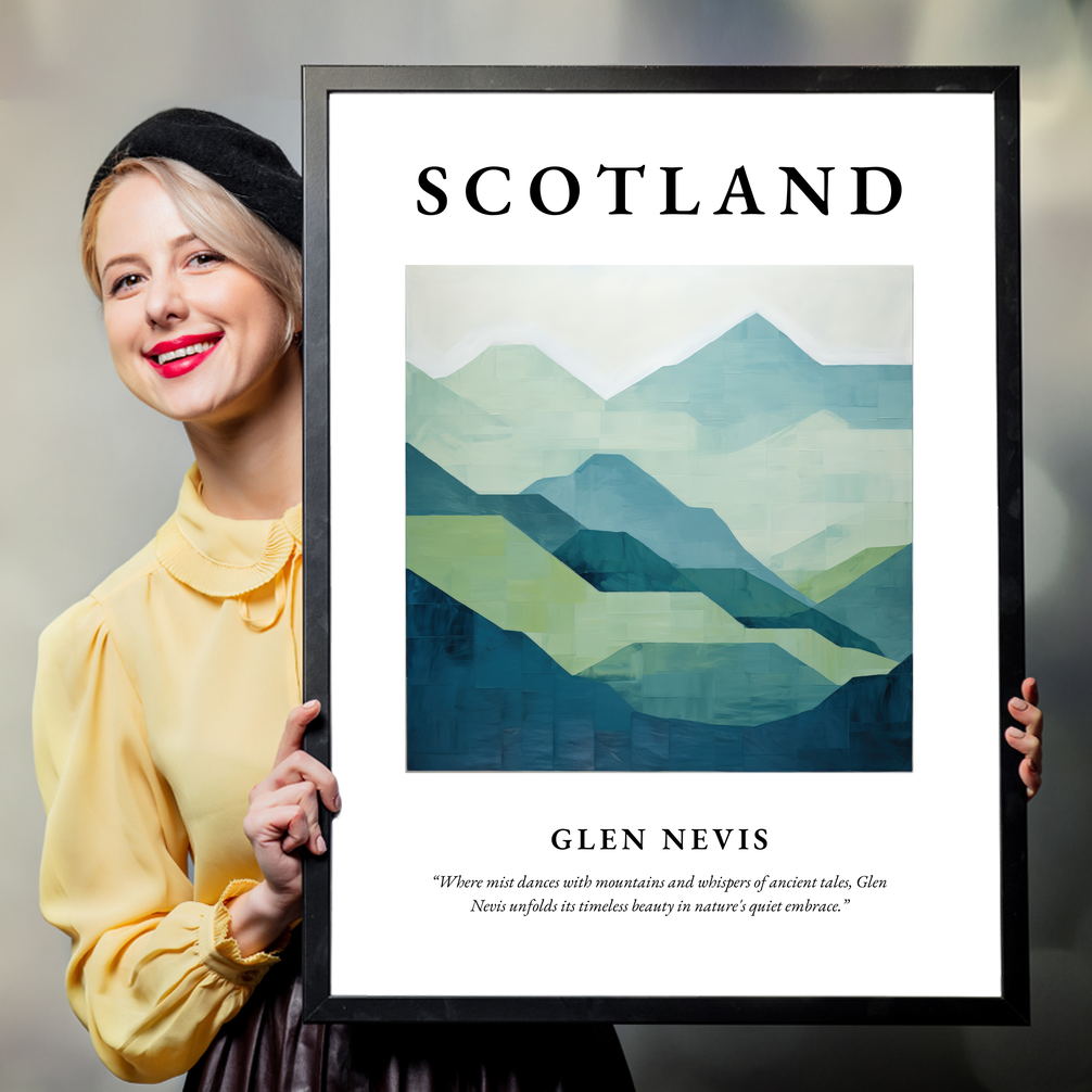 Person holding a poster of Glen Nevis