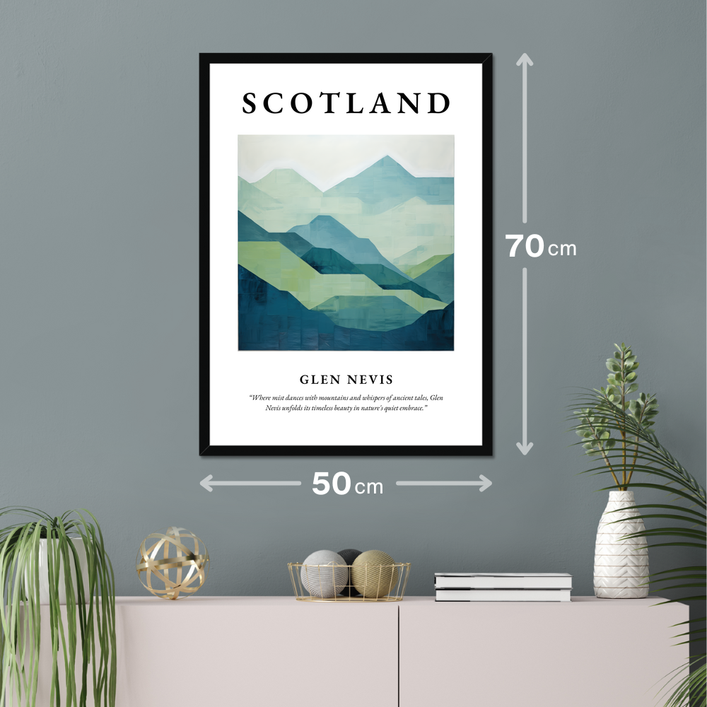 Poster of Glen Nevis hanging on a wall