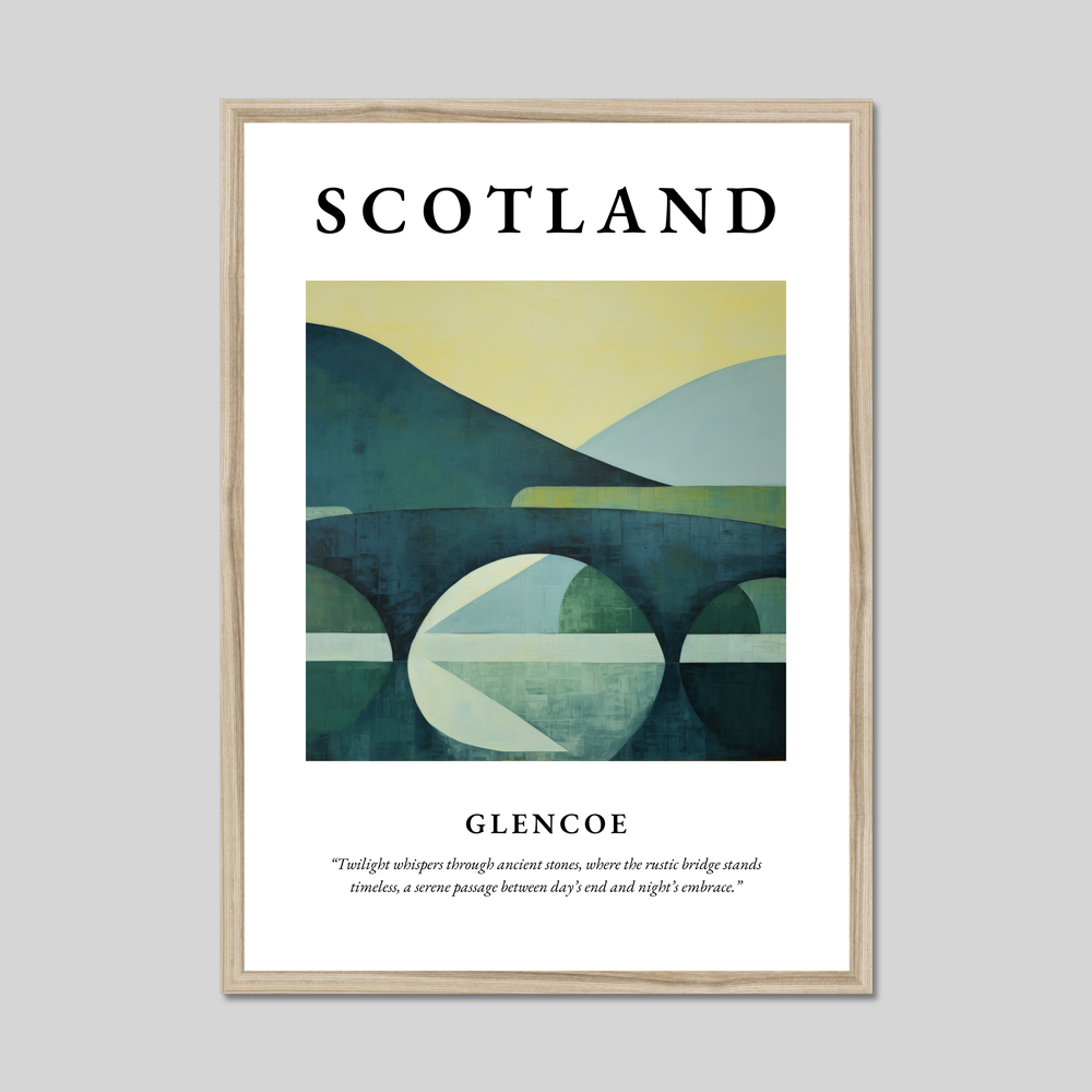 Poster in a natural frame with the word Scotland