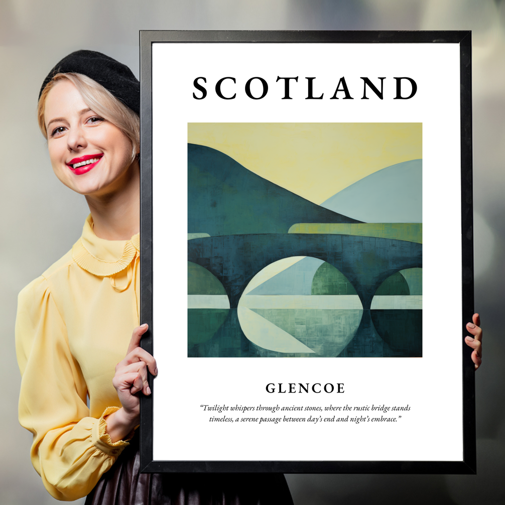 Person holding a poster of Glencoe