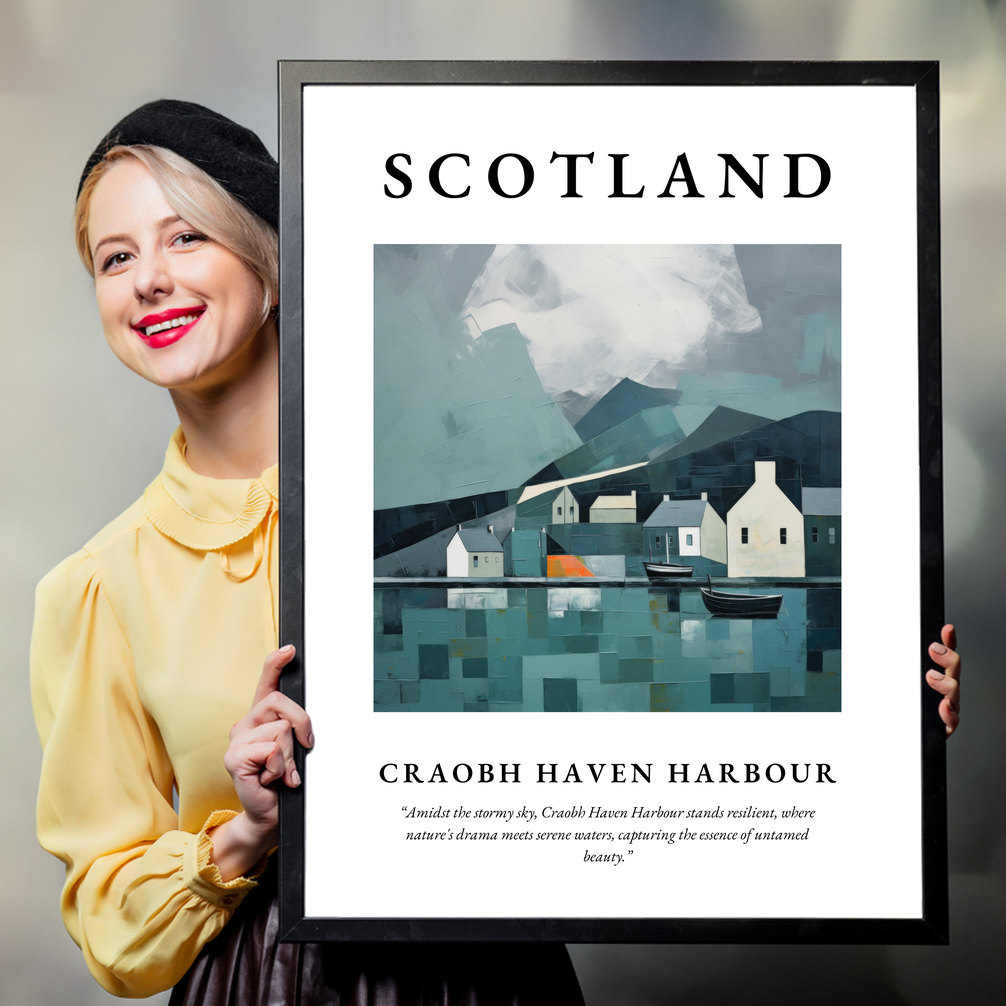 Person holding a poster of Craobh Haven Harbour