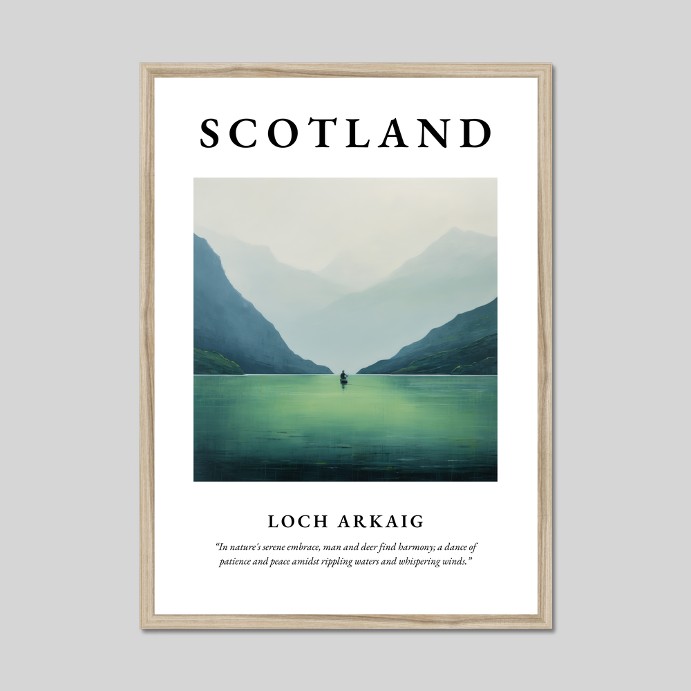 Poster in a natural frame with the word Scotland