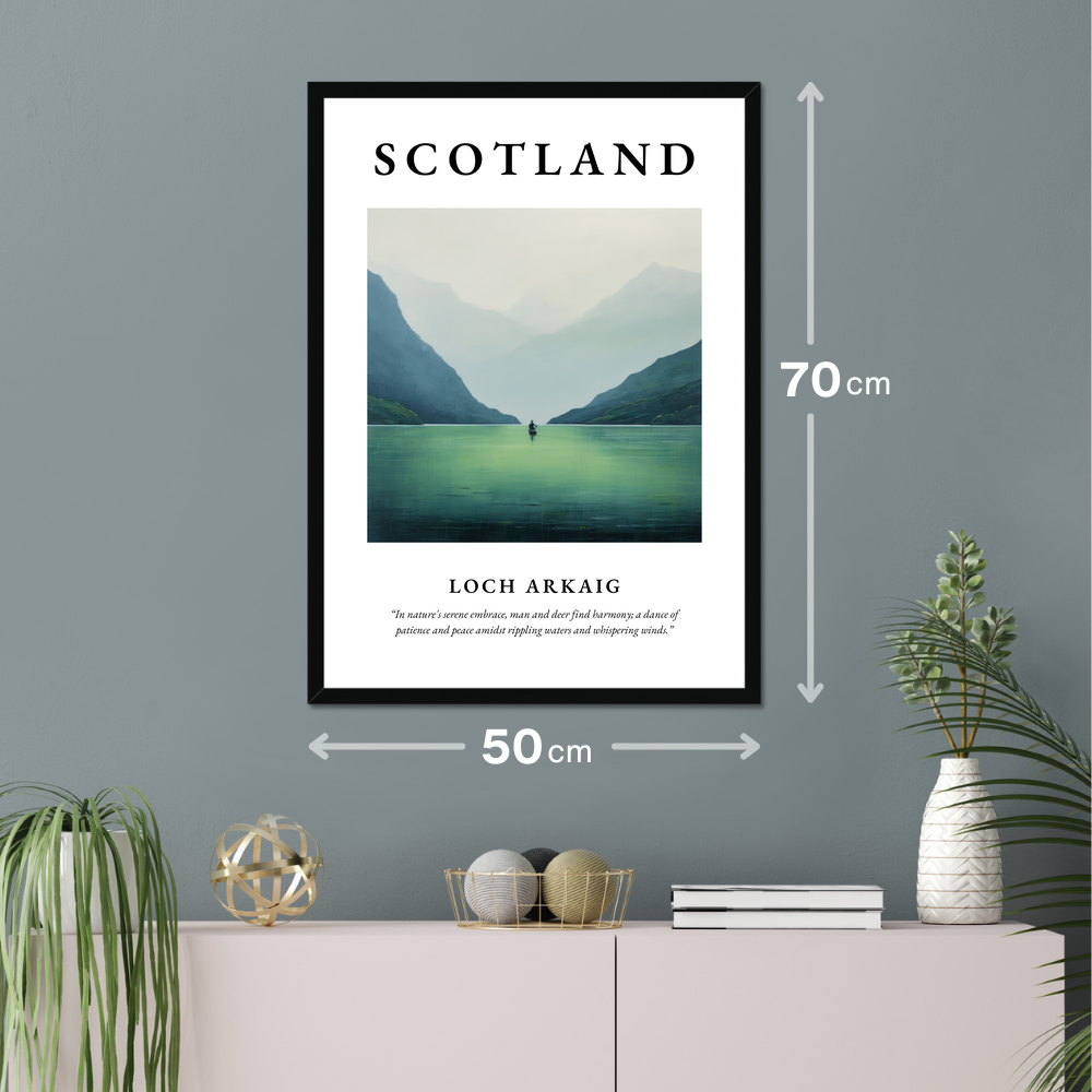 Poster of Loch Arkaig hanging on a wall