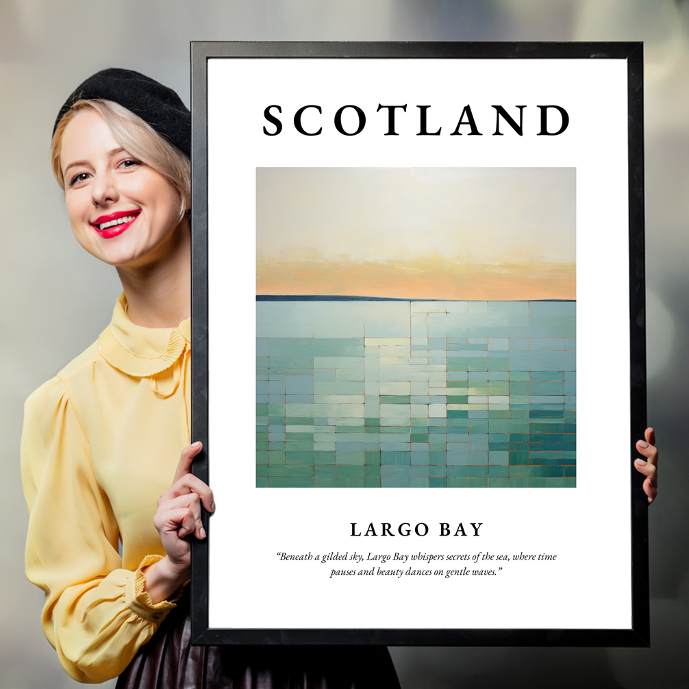 Person holding a poster of Largo Bay