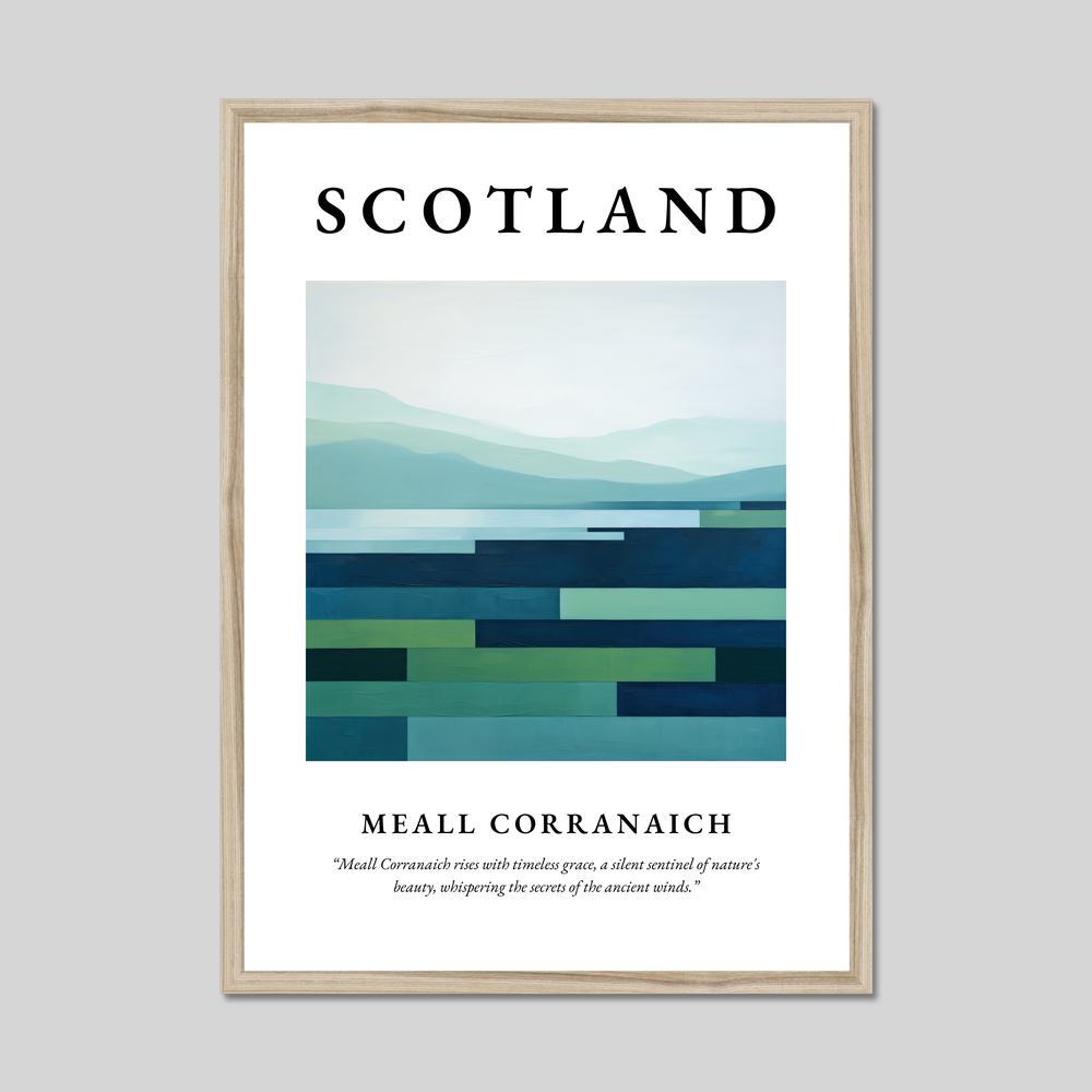 Poster in a natural frame with the word Scotland