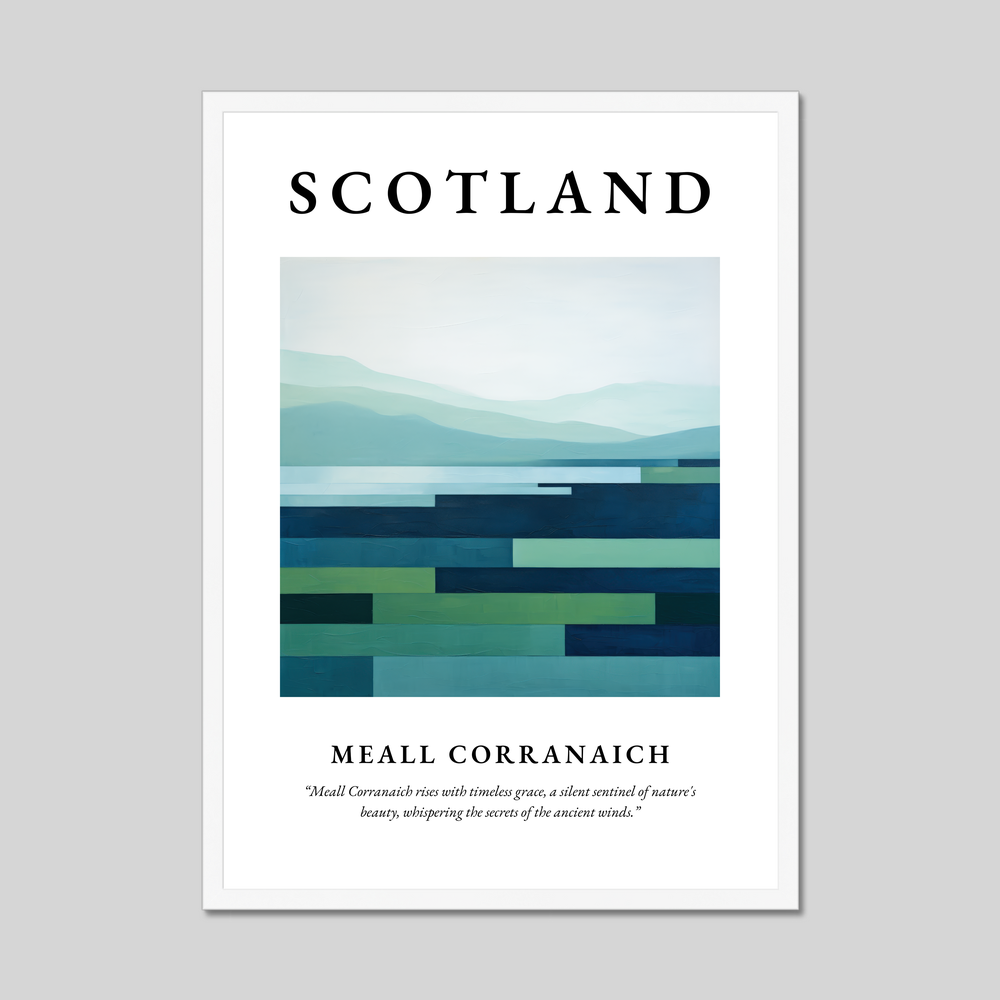 Poster in a white frame with the word Scotland