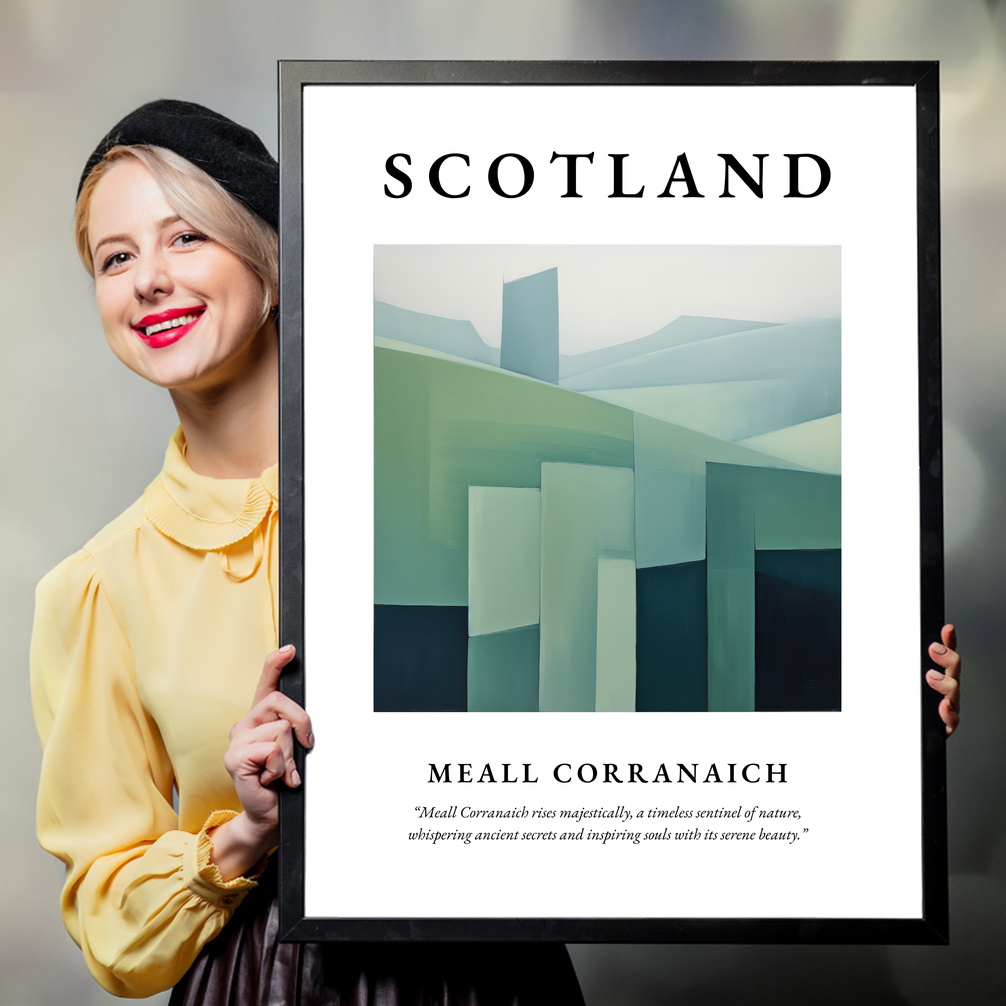 Person holding a poster of Meall Corranaich