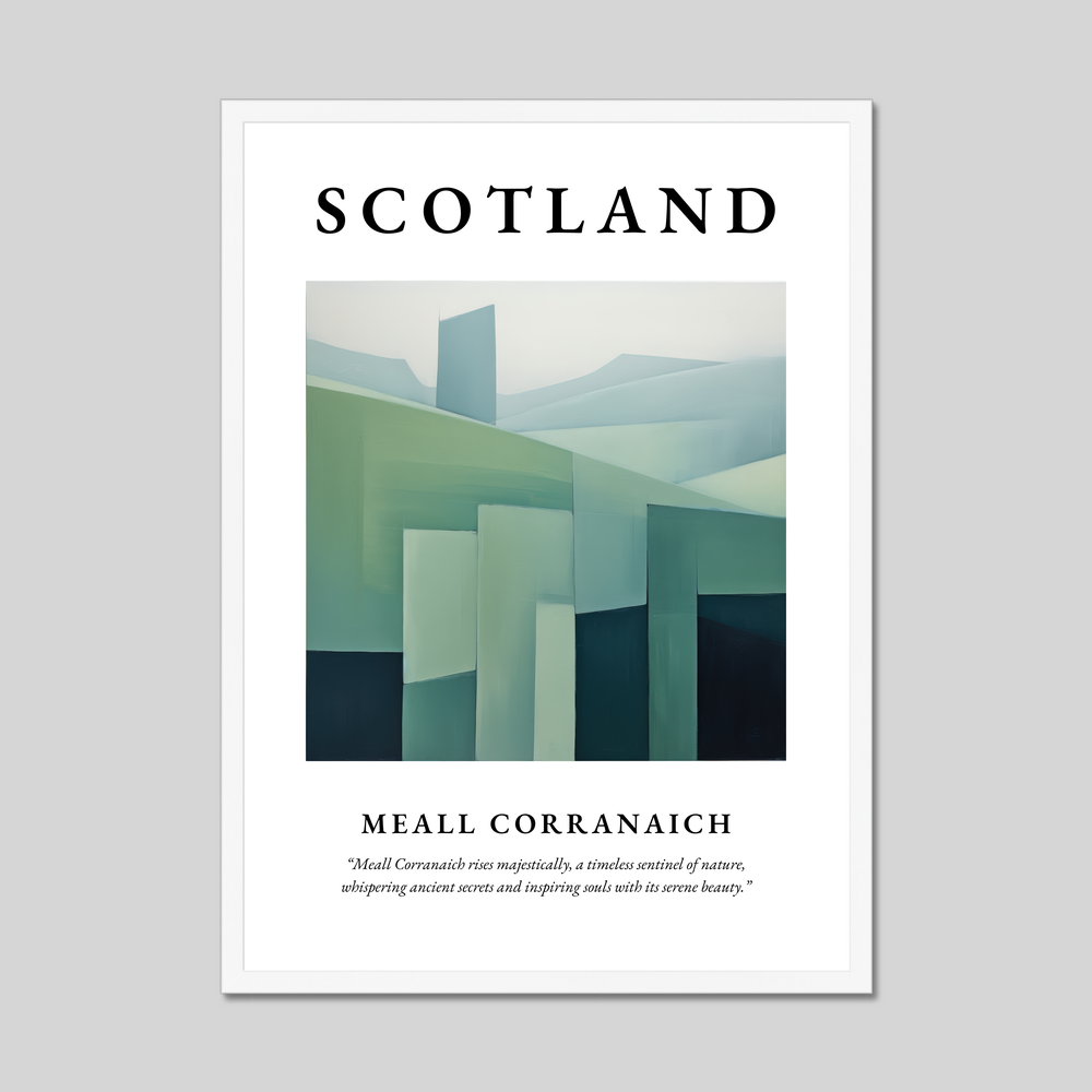 Poster in a white frame with the word Scotland