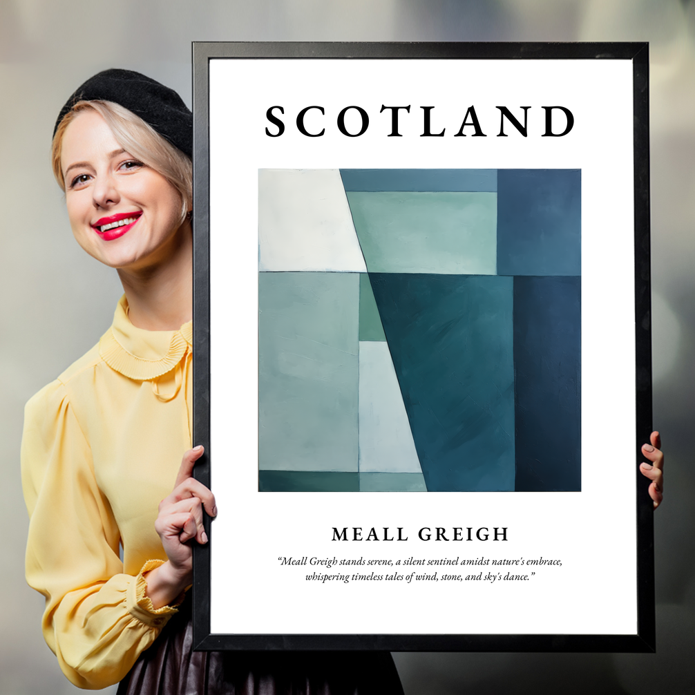 Person holding a poster of Meall Greigh