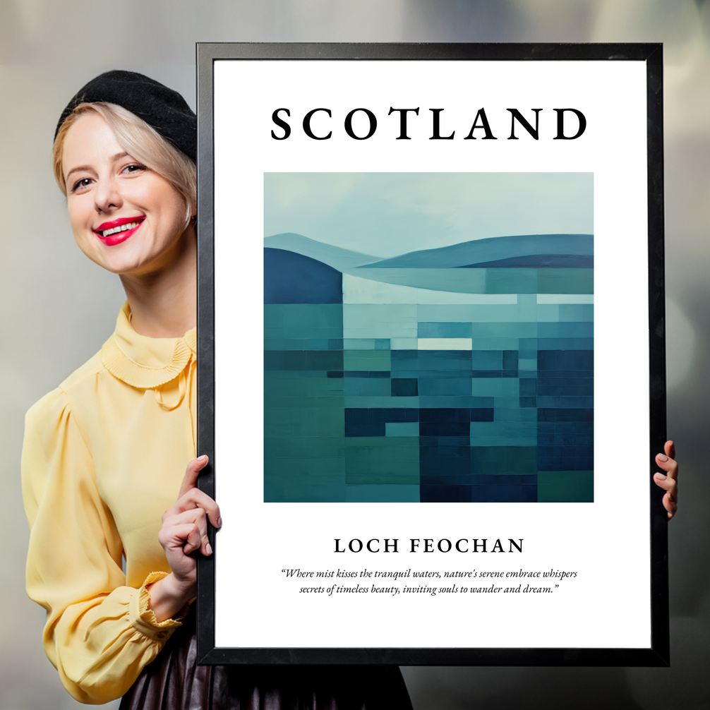 Person holding a poster of Loch Feochan