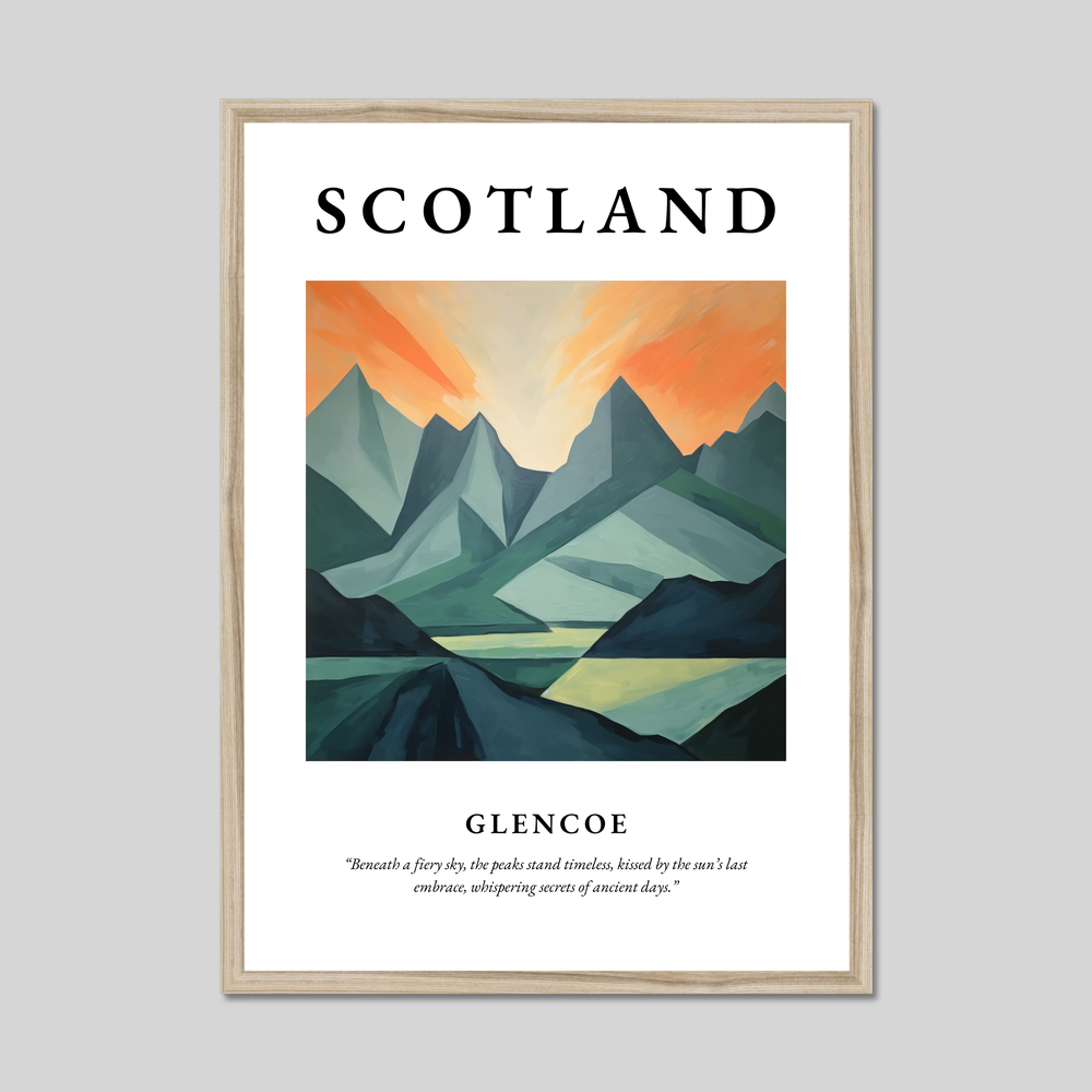 Poster in a natural frame with the word Scotland